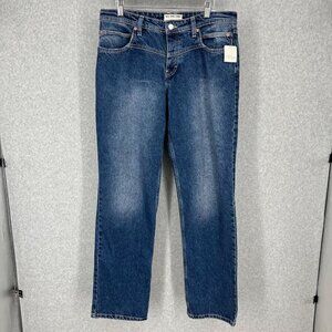 We the Free People Moxie Low Slung Pull On Barrel Jeans Size 29 Dark Romance NEW